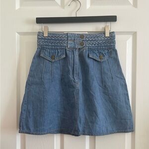 Free People A-Line Denim Skirt in Blue
